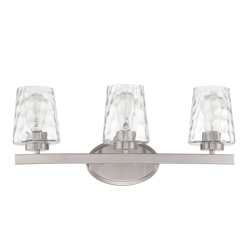Modern Industrial 3-light Modern Bathroom Vanity Light with Art Glass
