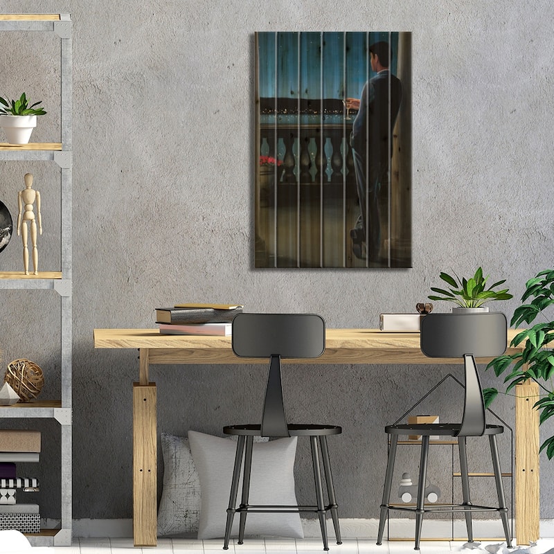 Thinking of Her Print On Wood by James Wiens - Multi-Color