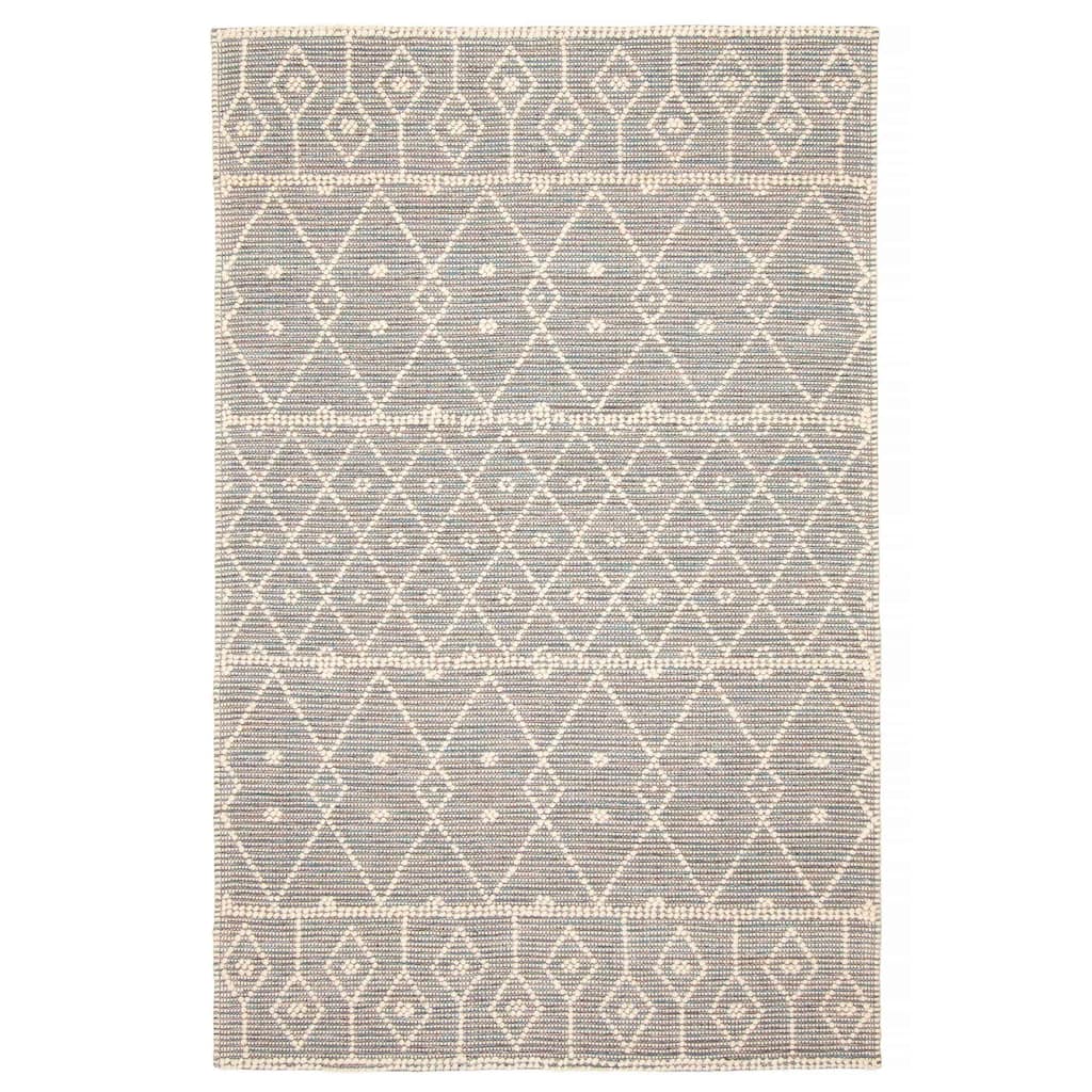 ECARPETGALLERY Braid weave Sienna Grey Wool Rug - 4'10 x 7'8