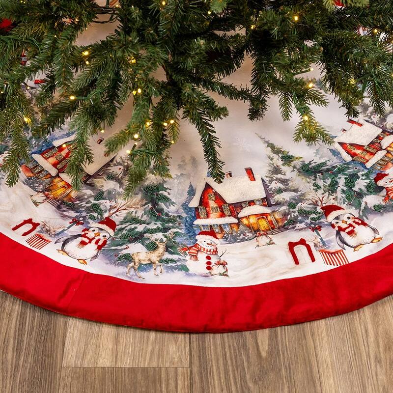 Kurt Adler 48 Inch Velvet Beaded Tree Skirt