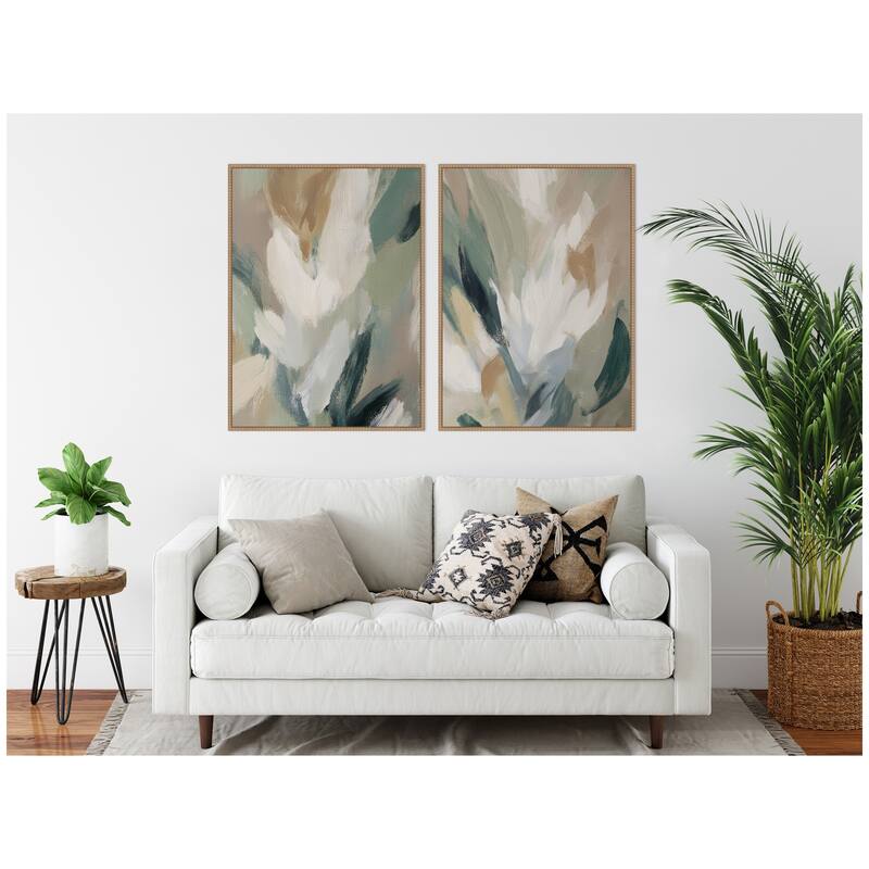 Kate and Laurel Plant Form No. 1 & No. 2 2 Piece Framed Canvas Wall Art Set by Amy Lighthall