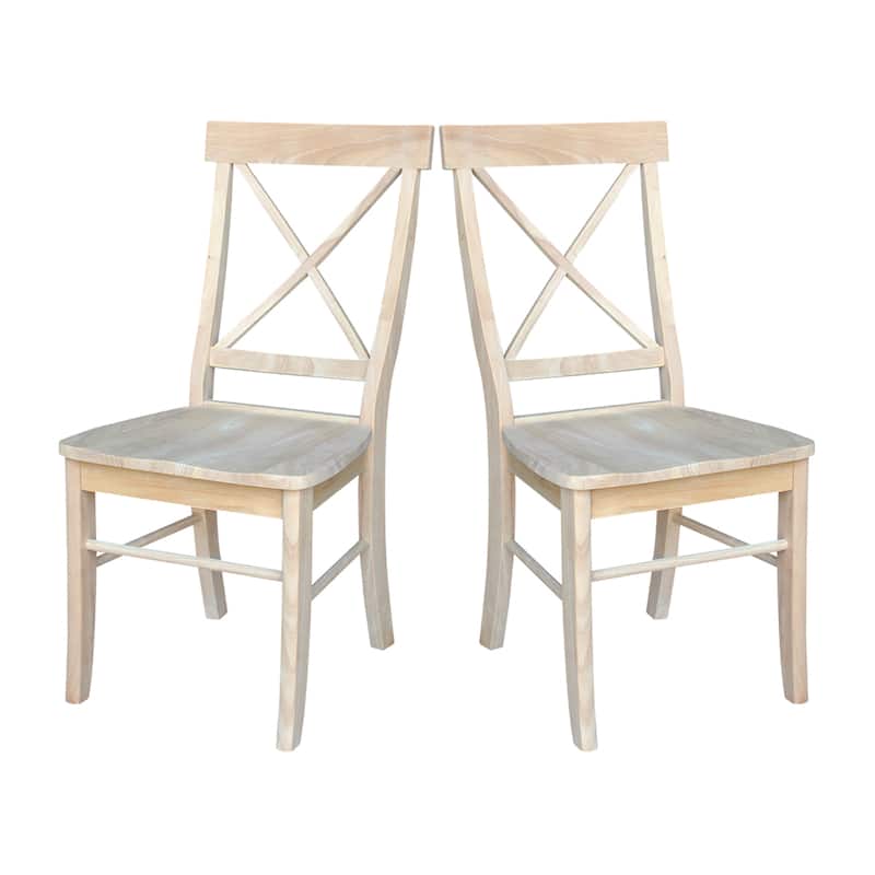 Set of Two X-Back Dining Chairs - Unfinished
