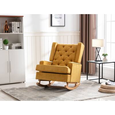 Comfortable Rocking Chair with Fabric Seat