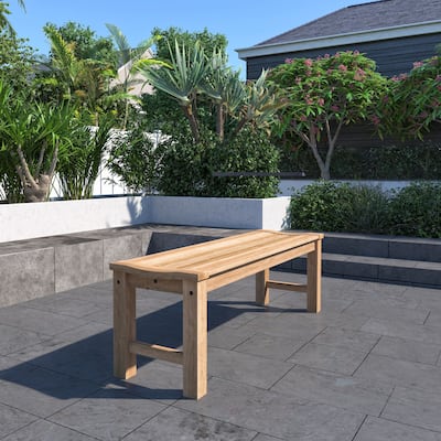Tottenville Teak Backless Patio Bench by Havenside Home