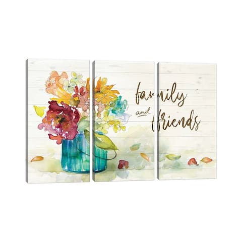 iCanvas "Flower Burst Family and Friends" by Lanie Loreth 3-Piece Canvas Wall Art Set