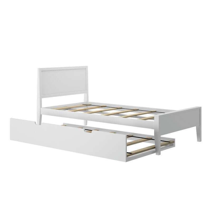 Max and Lily Twin-Size Bed with Panel Headboard and Trundle