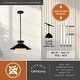 preview thumbnail 4 of 10, Loomis 1-Light Black Mid-Century Modern Pendant, White Glass Shade, Adj Height Ceiling Chandelier Dining Room Fixture