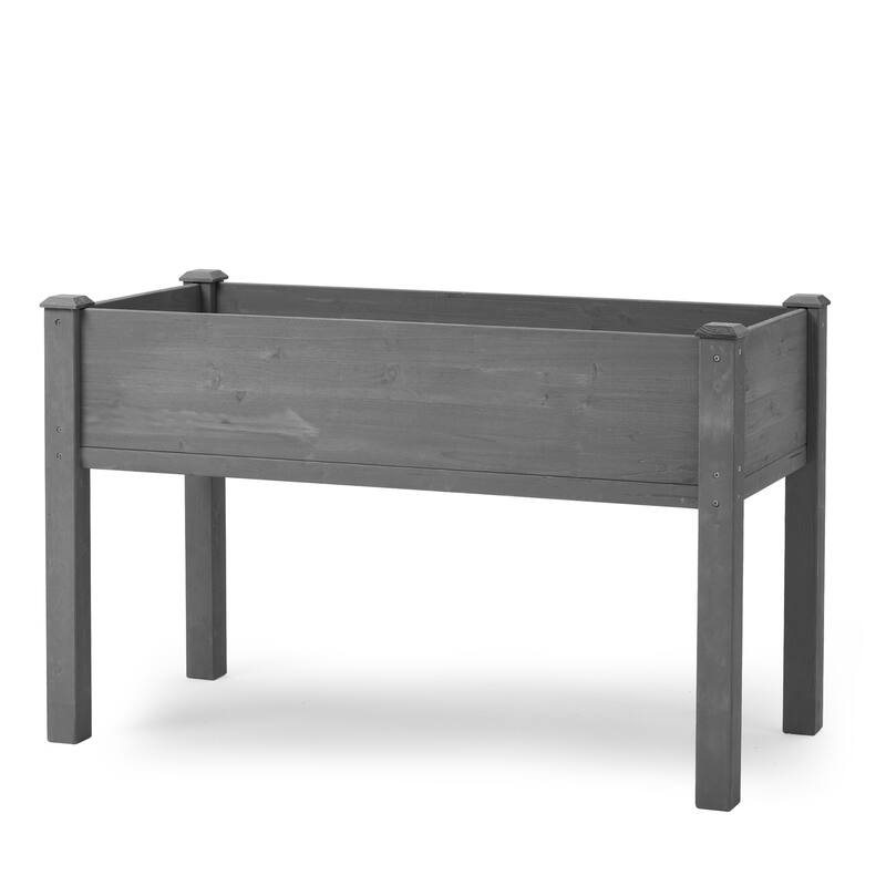 Raised Garden Bed with Legs, Elevated Wooden Planter Box, Gray