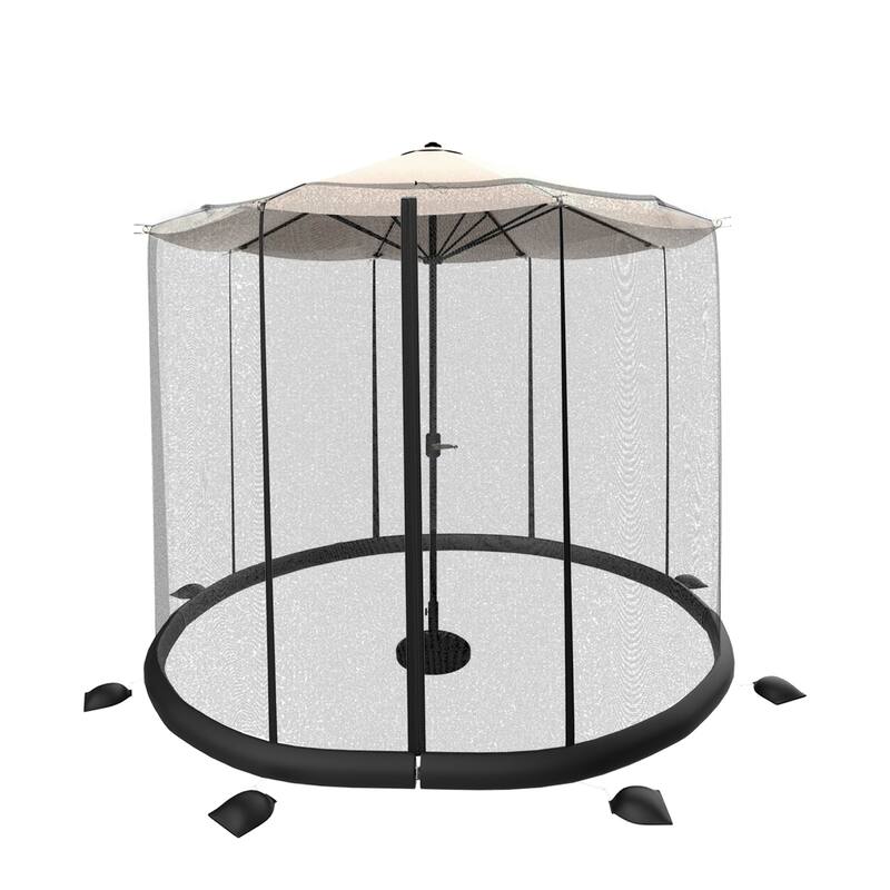 Mosquito Net for Patio Umbrellas - Bug Screen for 10-11ft Umbrellas by Pure Garden - Black