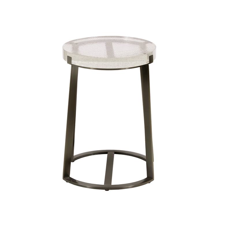 Vardo Stainless Steel Cast Glass Top Table by iNSPIRE Q Modern