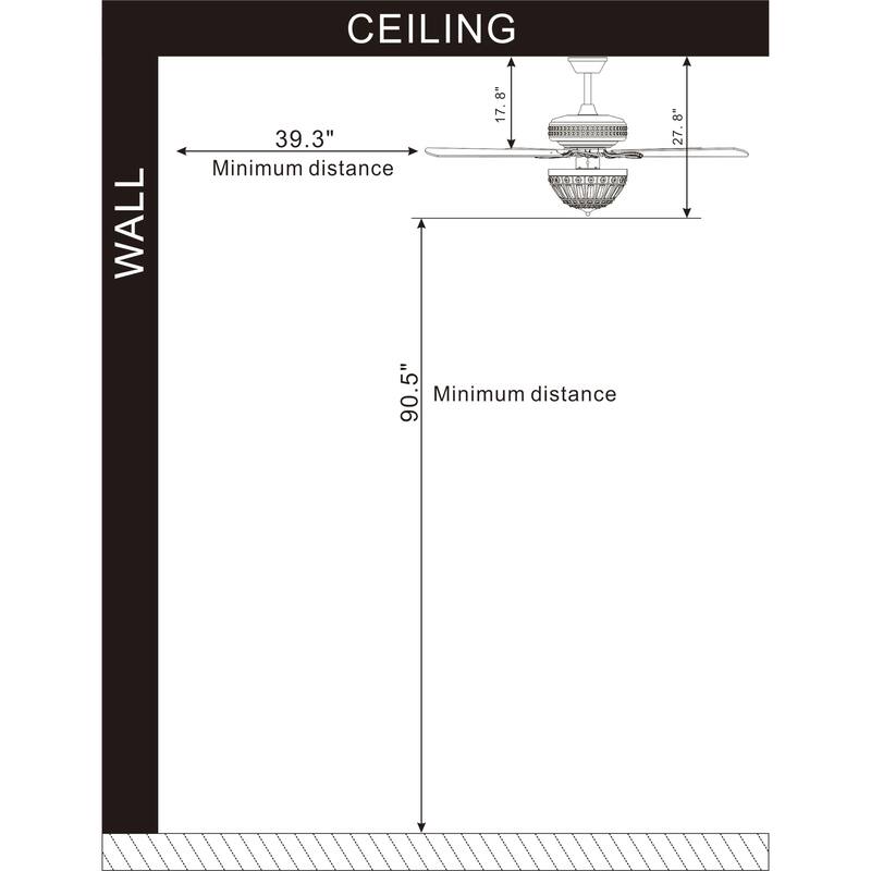 Alora 52 Inch Chrome Polished Finish Glam-Modern Style Crystal Ceiling Fan with Remote