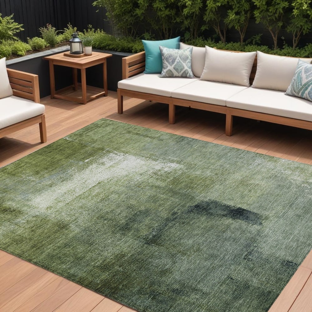 HomeRoots Abstract Transitional Rectangle Outdoor Rug
