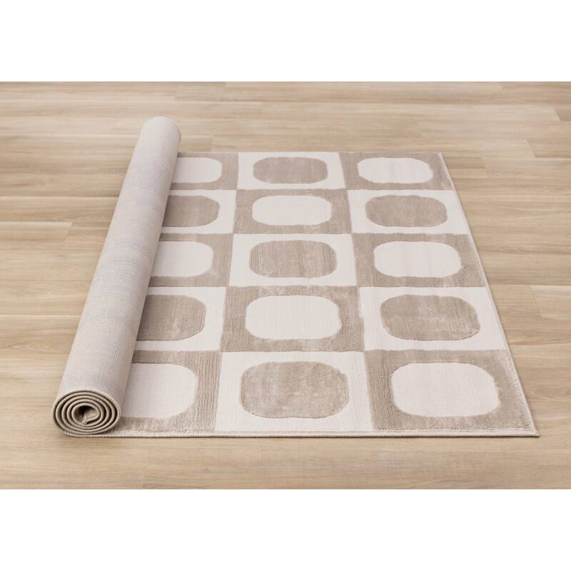 Leonardo Beige Off-White Vintage Patterned Area Rug