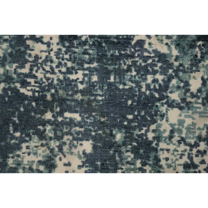 Hand Knotted Oriental Viscose Silk Carpet Modern All-Over Multi-Colored Abstract Area Rug - 7' 11'' X 4' 11''