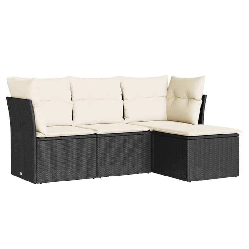 vidaXL Garden Sofa Set Black - 21.7 x 21.7 x 14.6