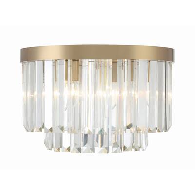 Hayes 4 Light Aged Brass Ceiling Mount - 16"W x 10.25"H x 16"D