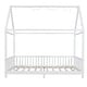 preview thumbnail 5 of 6, Wood Full Size House Bed with Guardrail and LED