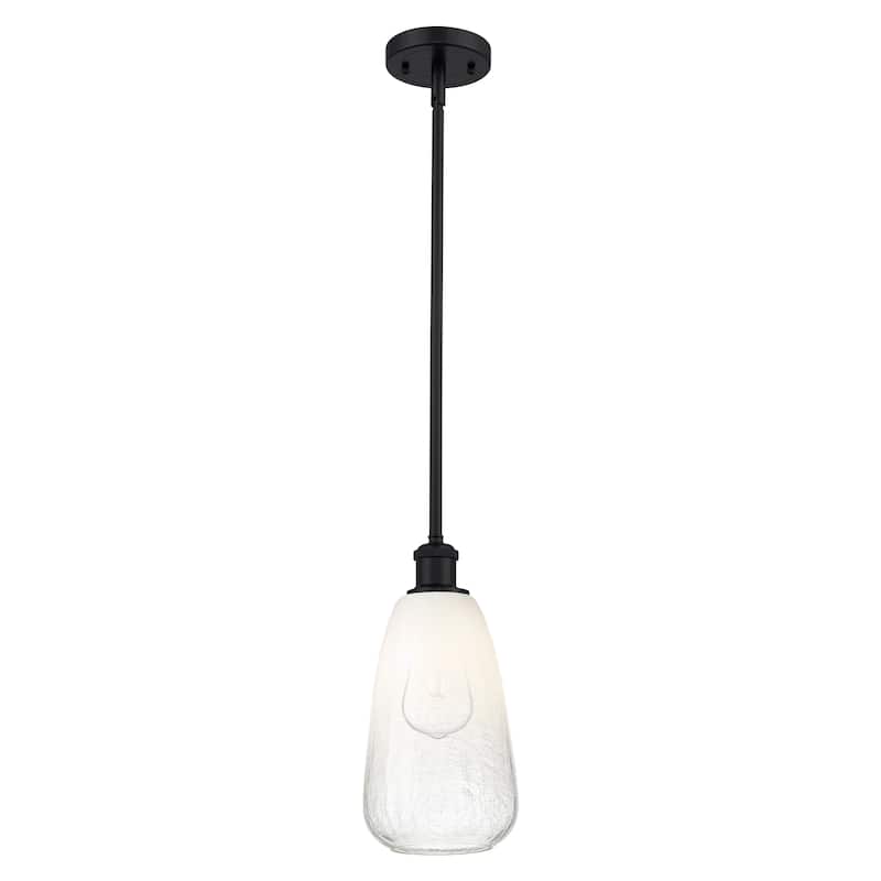 Innovations Lighting Endless Possibilities Ballston - Brookhaven Almond - 1 Light 6" Stem Hung Mini Pendant - Matte Black/Opal