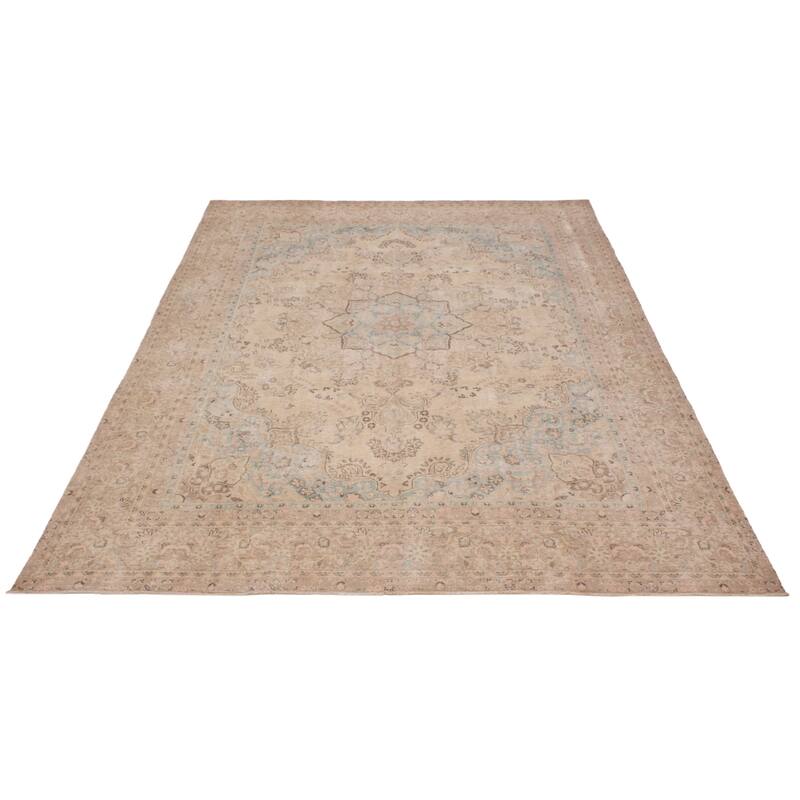ECARPETGALLERY Hand-knotted Antalya Vintage Beige Wool Rug - 9'2 x 12'2