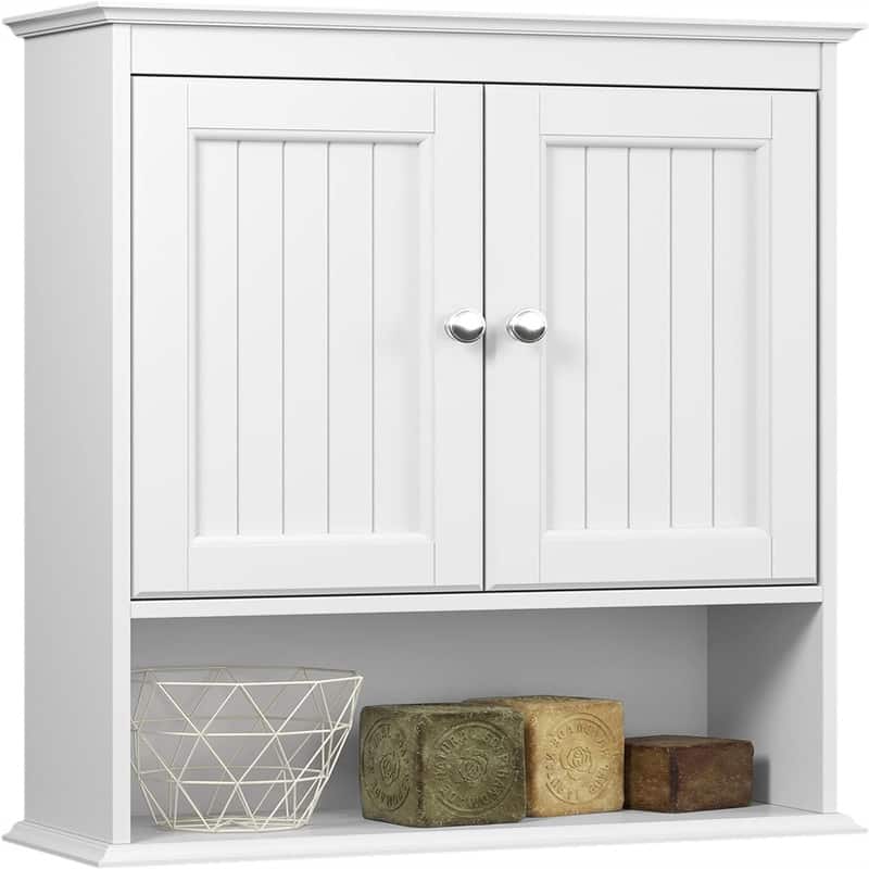 Bathroom Cabinet Wall Mounted - 7.48"D x 21.5"W x 24"H - White