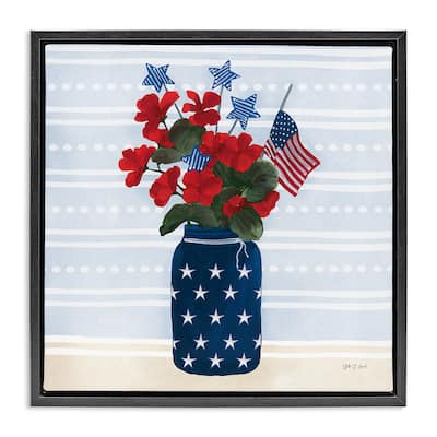 Stupell Stars & Stripes Bouquet Framed Floater Canvas Wall Art Design By Yvette St. Amant