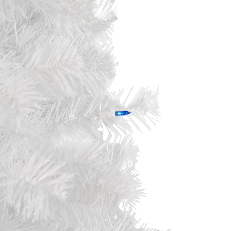 4' Pre-Lit Slim White Pine Artificial Christmas Tree - Blue Lights - 4 Foot