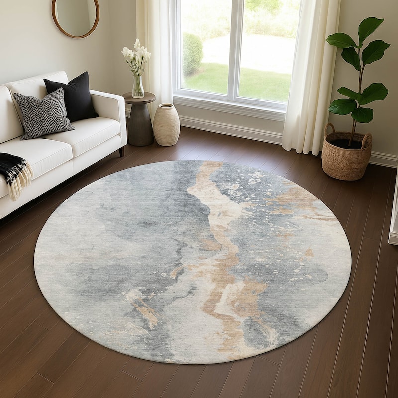Premium Washable Super Soft Glam Chic Mayfield Rug - Gray - 8' x 8'