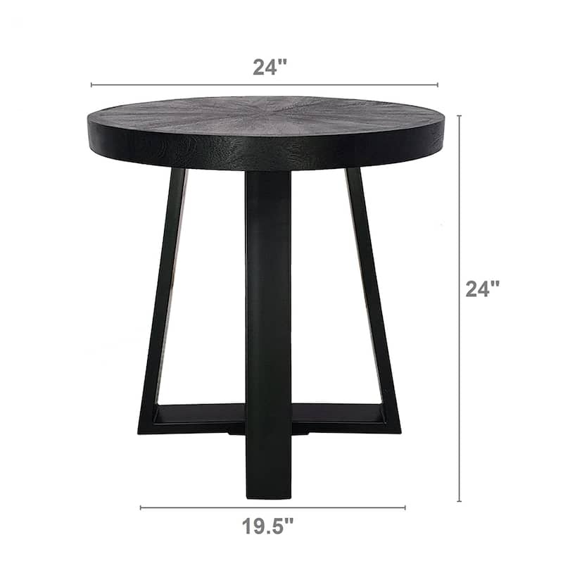 23.5" md Round Contemporary,Minimalist Coffee Table with Cross-Legged Frame