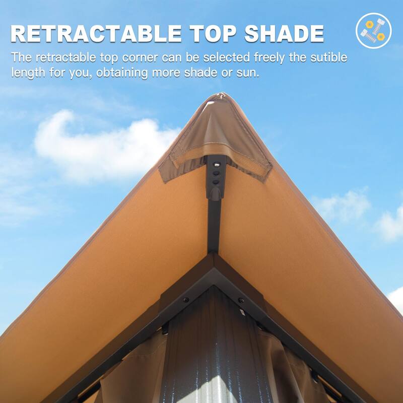 10x20FT, Outdoor Gazebo with Double Roofs