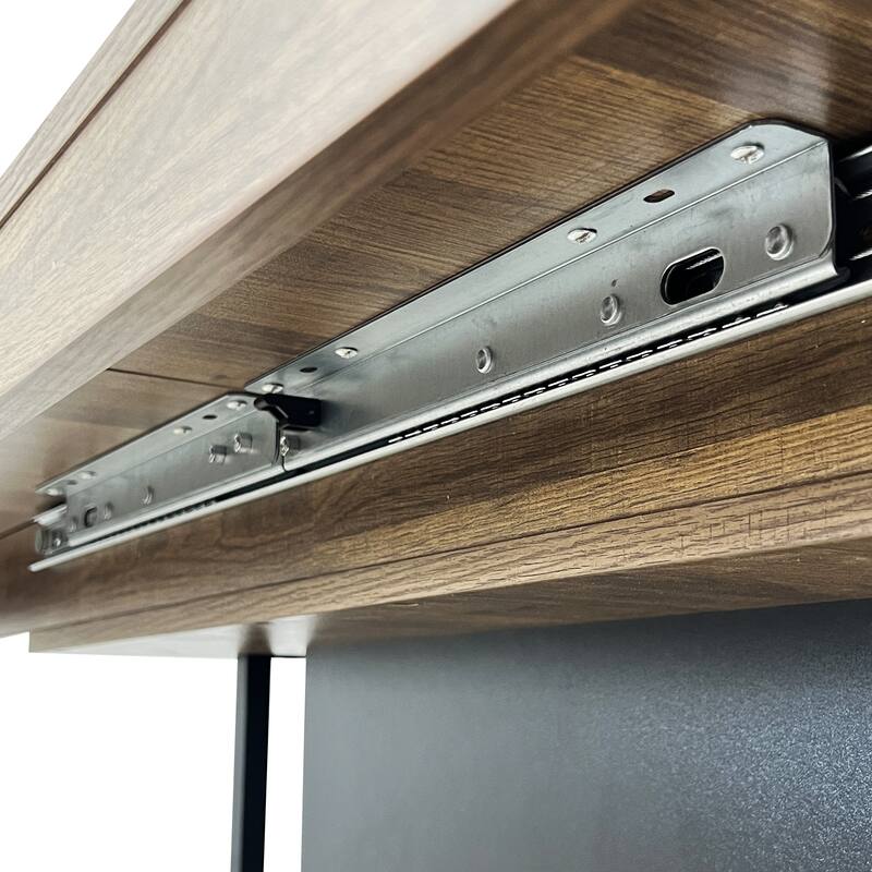 Extendable Dining Table, Wood Kitchen Table for 6-10 People, Large Home Office Table with Thick Top & Wide Feet