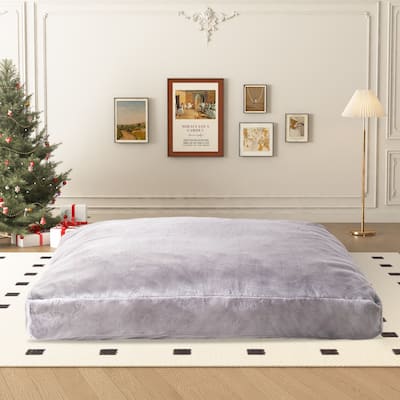 Convertible Bean Bag Chair Bed with Side Pocket and Washable Cover for Living Room Bedroom