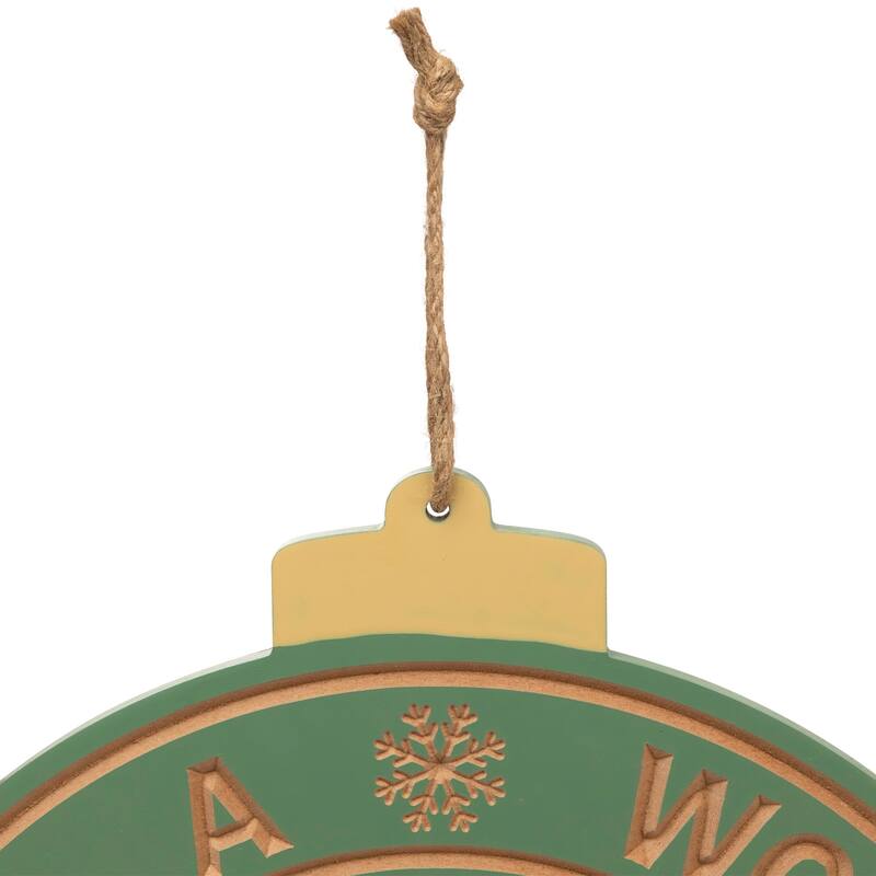 Have a Wonderful Christmas Round Ornament Shaped Wall Sign - 17.5"