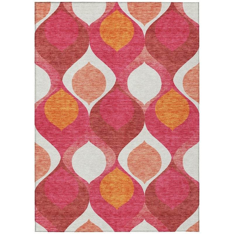 Machine Washable Indoor/ Outdoor Chantille Geo Contemporary Rug