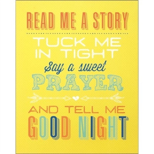 20" Yellow and White Religious Quotes Printed Wall Plaque - N/A