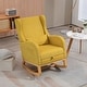 preview thumbnail 22 of 59, High back Upholstered Accent Rocking Chair Nursery Chair With Retractable Footrest Mustard