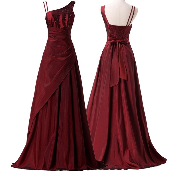 asymmetrical evening gown