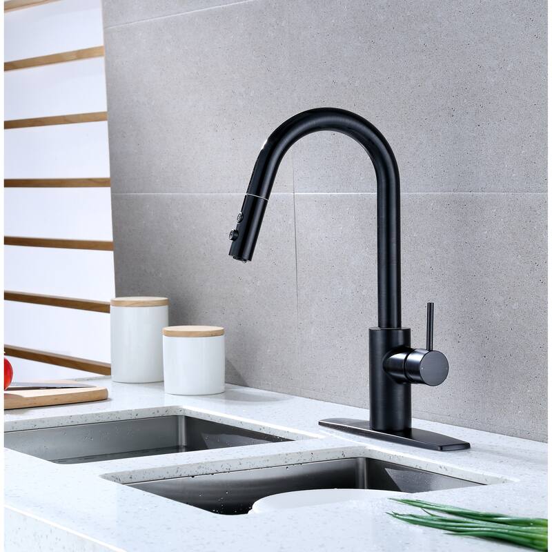 Ultra Faucets Euro Collection Single-Handle Kitchen Faucet With Pull-Down Spray