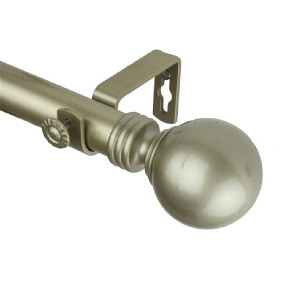 Decorative Window Curtain Rod - Tension Rod, Adjustable, Light Gold Finish - Home Decor Hardware - 48