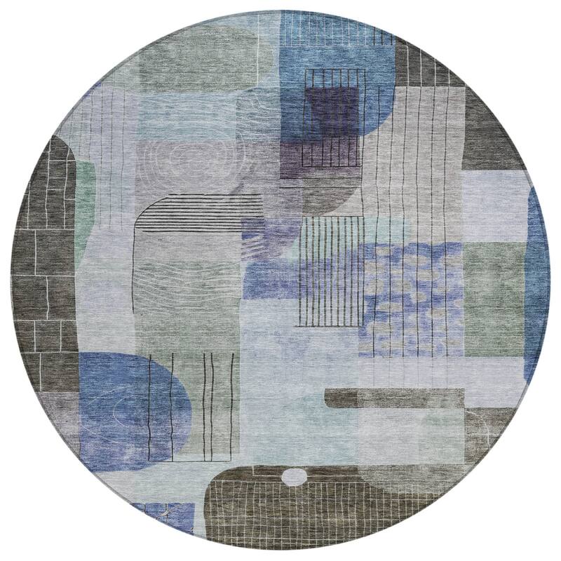 HomeRoots Abstract Transitional Rectangle Outdoor Rug