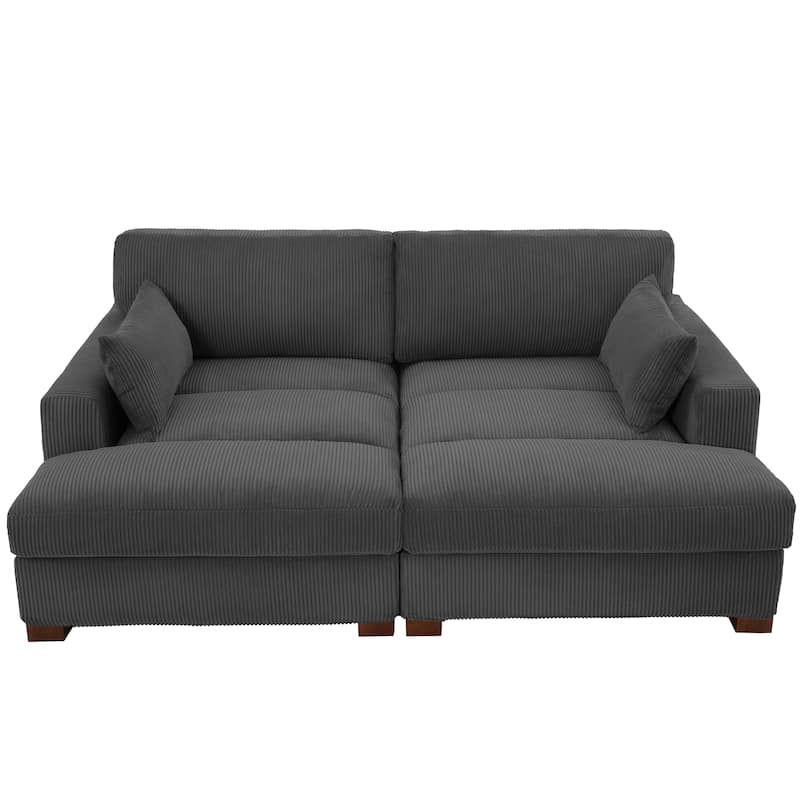 Modern Corduroy Modular Sectional Sofa Chaise Couch Bed
