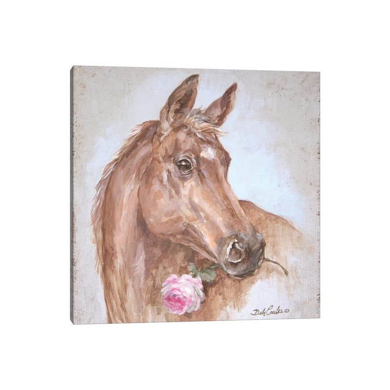 iCanvas "Horse With Rose" by Debi Coules Canvas Print