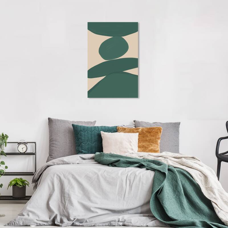 Wynwood Studio Canvas Abstract Tea Time Clay Green and Dark Green Modern & Contemporary Wall Art Canvas Print - 36 x 24