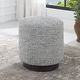 preview thumbnail 1 of 3, Plush Upholstered Pouf Ottoman - 18" - Blue and White