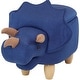 preview thumbnail 10 of 14, Critter Sitters 15-In. Seat Height Denim Blue Triceratops Dino Storage Ottoman, Furniture for Nursery, Bedroom, and Playroom