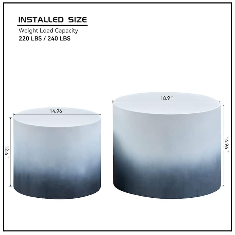 MDF with ash/oak/walnut veneer side table/coffee table/end table/nesting table set of 2 for living room,office