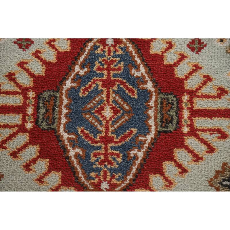 Geometric Kazak Area Rug Handmade Wool Carpet - 3'0"x 5'0"