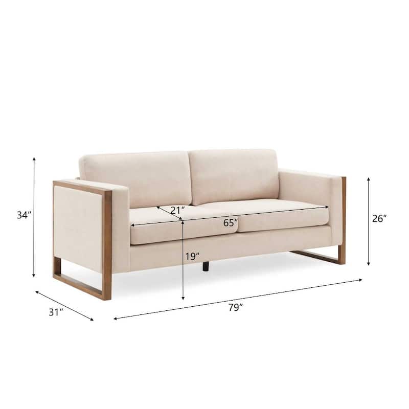 Christopher Knight Home - Lily Modern 79" 3-Seater Sofa with Solid Wood Legs