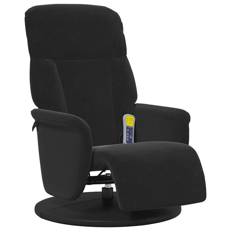 vidaXL Massage Recliner Chair with Footrest Black Velvet