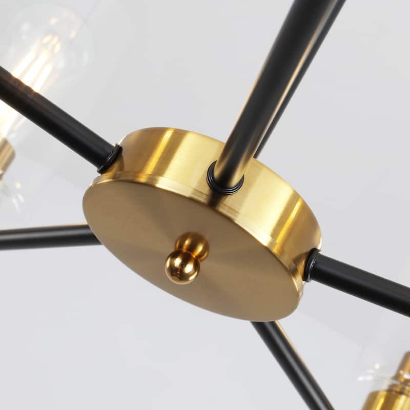 5-Light 5.9"H x 24.3"W Farmhouse Chandelier for Living Room Bedroom