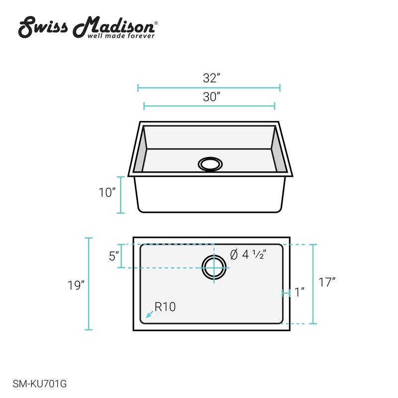 Rivage 32 x 19 Undermount Kitchen Sink